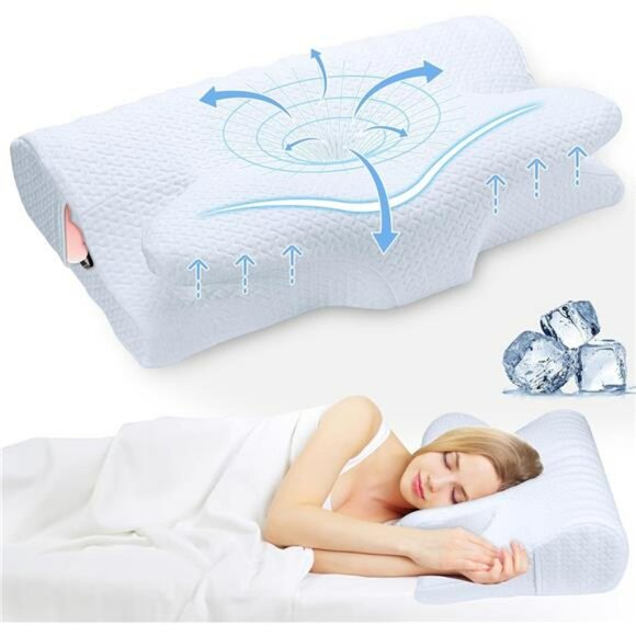 Memory foam cervical neck pillow adjustable side sleeper pillow for pain relief - Picture 1 of 7